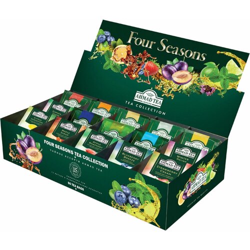Подарочный набор чая Ahmad Tea / Four Seasons,(в пакетиках 15 вкусов, 90 шт)
