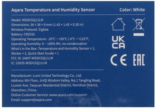 Датчик давления и влажности Aqara Temperature & Humidity & Pressure Sensor - фотография № 10