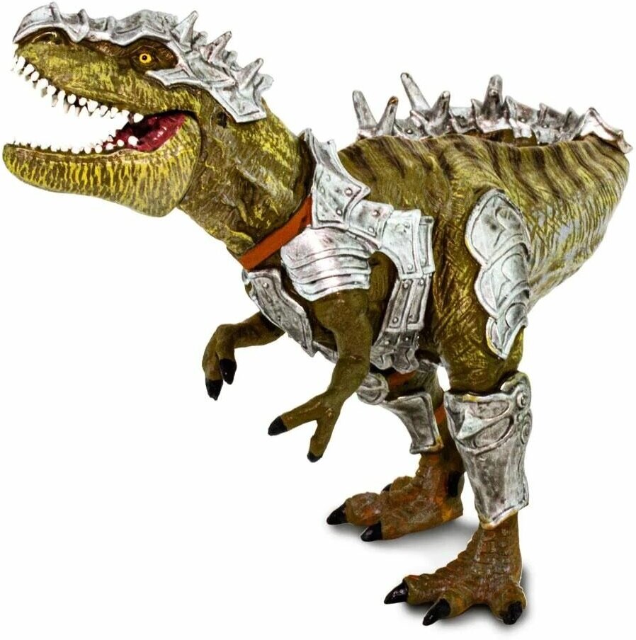 Фигурка динозавра Safari ltd Тиранозавр Рекс в латах и двигающейся челюстью, для детей, игрушка коллекционная, 100712