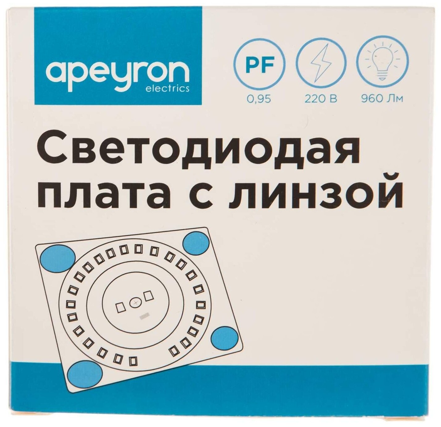 Светодиодная плата Apeyron 220В, 12Вт, прямоугольная с линзой, ДН 02-19 - фотография № 3