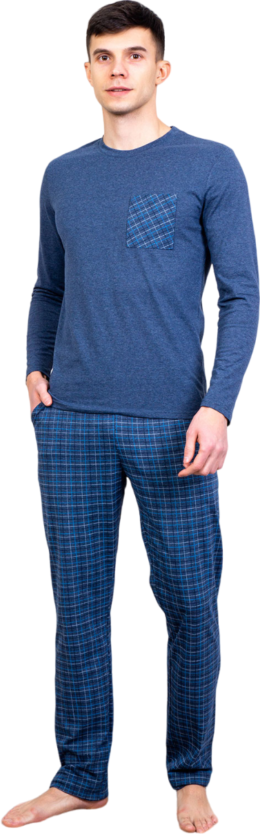 Комплект NSD-STYLE, футболка, брюки, карманы, размер 52, синий - фотография № 3