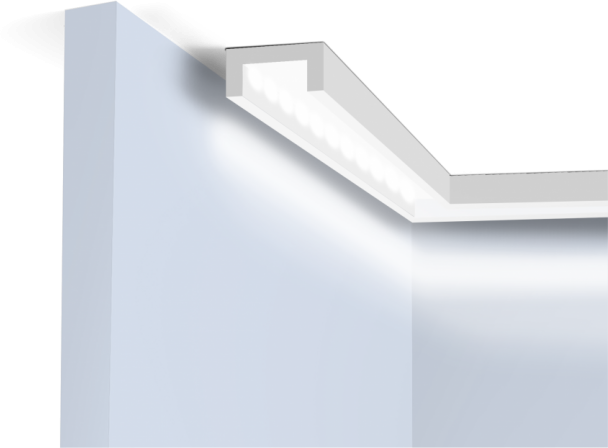 Плинтус потолочный 30 х 15 мм дюрополимер под покраску с подсветкой Hiwood LB30-2 метра