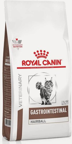 Изображение товара Лечебный сухой корм royal canin для кошек при заболеваниях желудочно-кишечного тракта для вывода шерсти gastrointestinal hairball 2кг