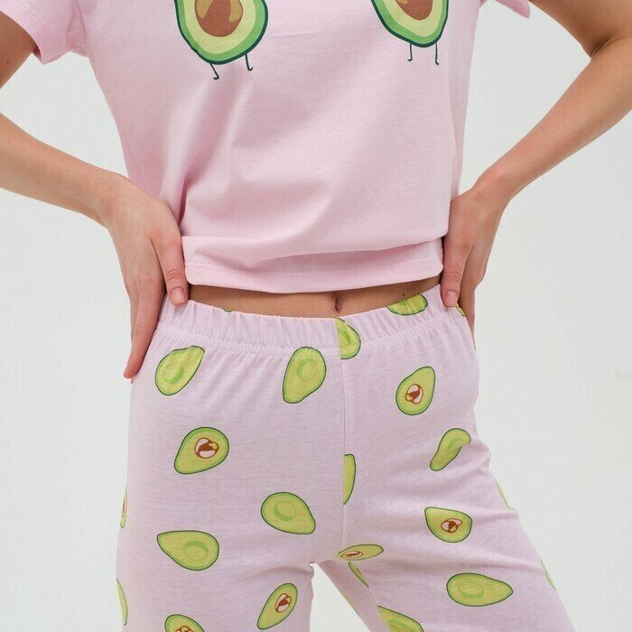 Пижама женская (футболка и брюки) Avocado р. 52-54, розовый - фотография № 5