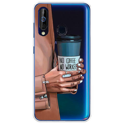 Силиконовый чехол на Samsung Galaxy A60 / Самсунг Галакси А60 No coffee, прозрачный силиконовый чехол на samsung galaxy a60 самсунг галакси а60 каблучки прозрачный