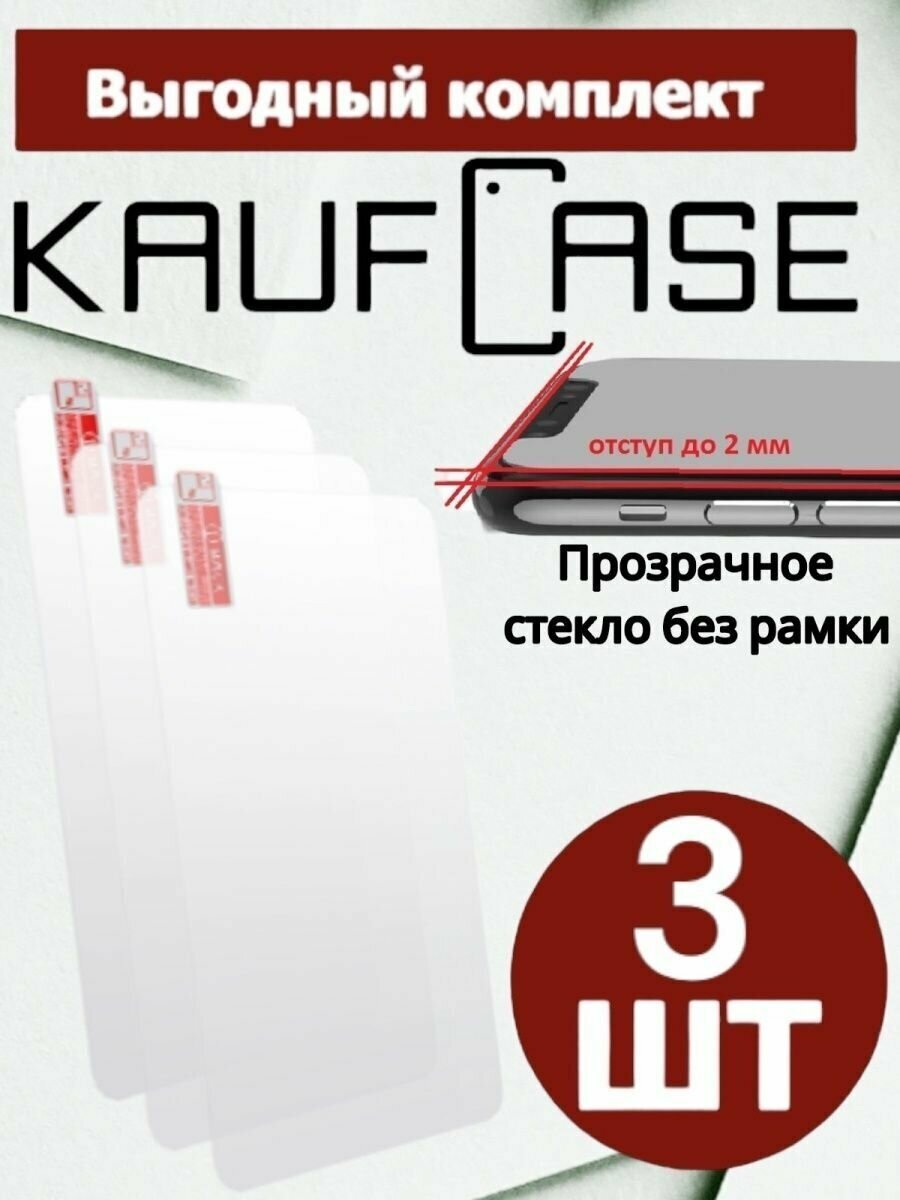 Прозрачное стекло без рамки Комплект 3 шт на REALME 10 4G (RMX3630) (6.4")