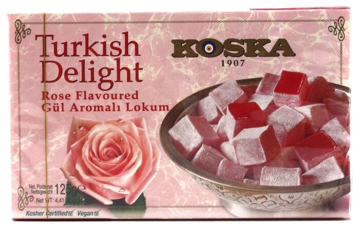 Рахат-лукум со вкусом розы (Turkish Delight) Koska | Коска 125г - фотография № 1