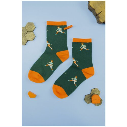фото Носки цветные унисекс зелено-оранжевые легкая атлетика (р.37-41) / носки с приколами / носки для подарка / носки спортивные 2beman