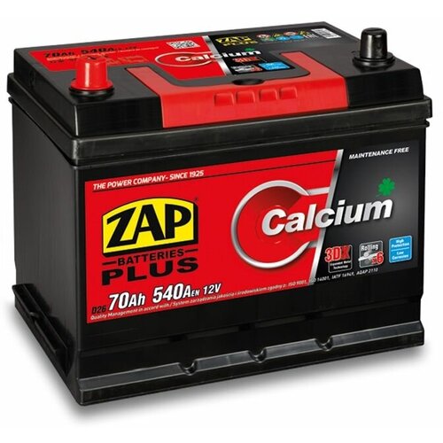 Аккумулятор автомобильный ZAP Calcium Plus 6ст-70 (0) пр. пол. B26