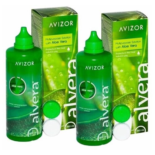 Купить Многофункциональный раствор Avizor Alvera (350 мл.) + контейнер для линз 2 шт
