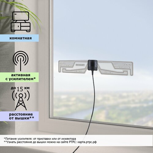 Комнатная DVB-T2 антенна REXANT Ag-705 2 м комнатная dvb t2 антенна antenna ru т 3301 1 5 м