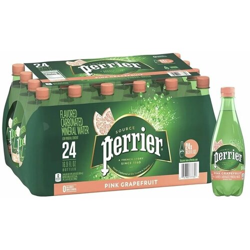 Вода Perrier / Перье 0.5 Грейпфрут литра, газ, пэт, 24 шт.