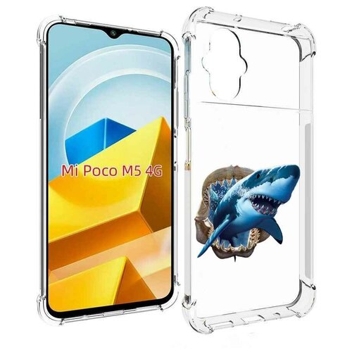 Чехол MyPads челюсти для Xiaomi Poco M5 задняя-панель-накладка-бампер