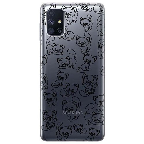 Ультратонкий силиконовый чехол-накладка ClearView 3D для Galaxy M51 с принтом Cute Kitties ультратонкий силиконовый чехол накладка clearview 3d для galaxy m51 с принтом lilac flowers