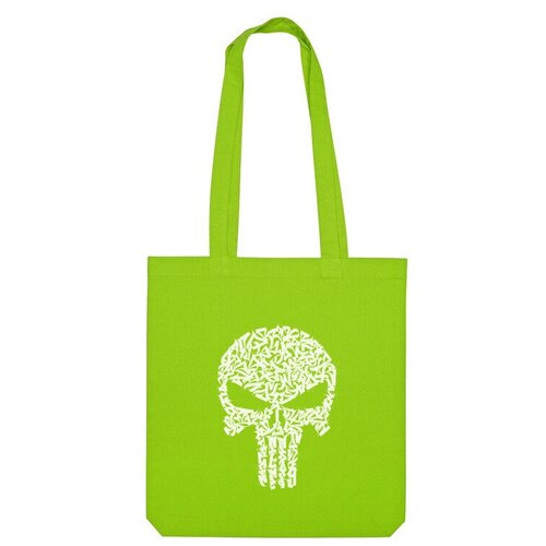 Сумка шоппер Us Basic, зеленый мужская футболка каллиграфия череп m серый меланж