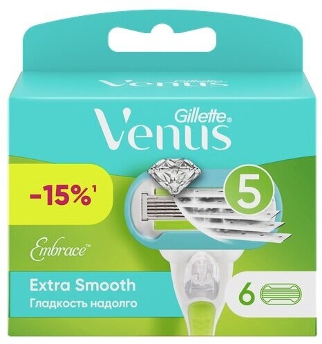 Кассеты сменные для бритья GILLETTE Venus Extra Smooth EMBRACE , 6шт