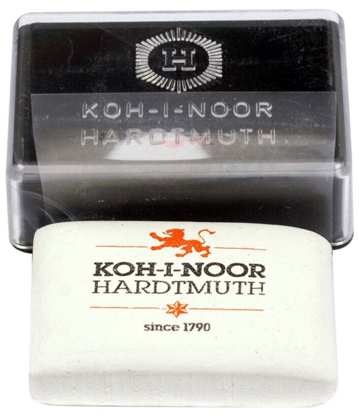 Ластик Koh-I-Noor "642415" 37*25*10мм, белый, 15 штук