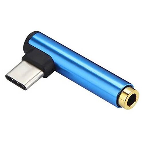 Переходник P-09 USB Type-C (m) - mini jack 3.5 mm, голубой переходник usb type c 3 5 mm jack белый