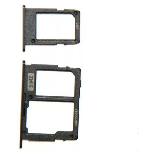 Контейнер SIM+MicroSD для телефона Samsung J530F/J730F (комплект 2 шт.) Черный