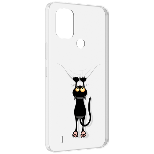 Чехол MyPads Висячий-кот для Nokia C31 задняя-панель-накладка-бампер