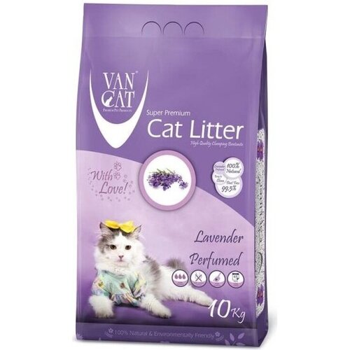 Комкующийся наполнитель Vancat VAN CAT Lavender для кошачьих туалетов без пыли с ароматом лаванды 5 кг