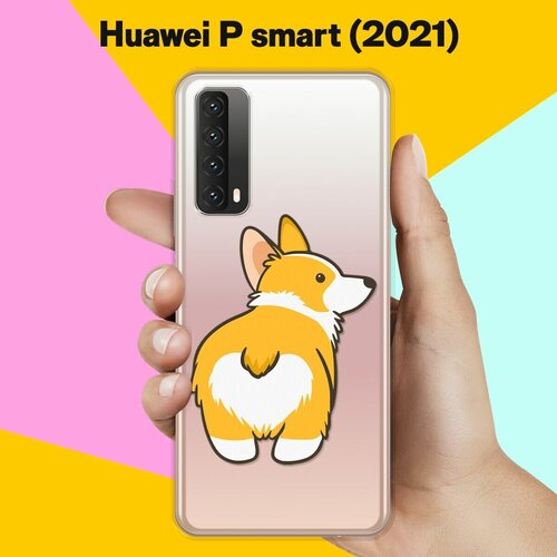 Силиконовый чехол Корги на Huawei P Smart 2021 силиконовый чехол hippie stickers на huawei p smart 2021 хуавей п смарт 2021