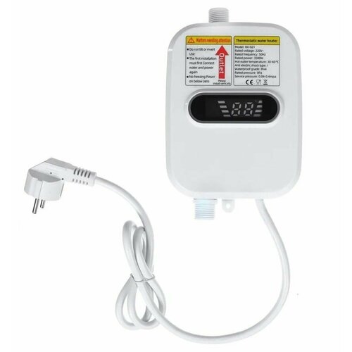 Проточный водонагреватель настенный электрический с душевой лейкой и дисплеем температуры 2759₽