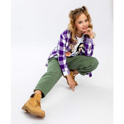 фото Брюки button blue, размер 146, хаки