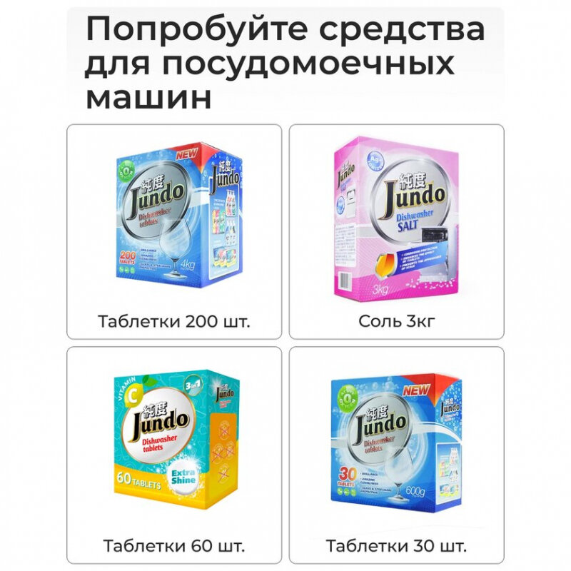 Таблетки для посудомоечной машины Jundo Vitamin C, 90 шт.