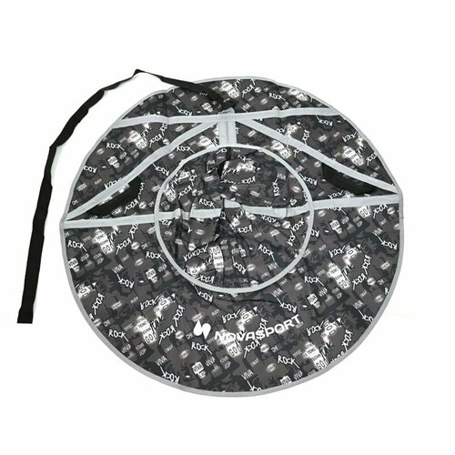 Санки детские надувные ватрушка 110 см NovaSport Тюбинг ткань с рисунком без камеры CH030.110 серый Punk Rock