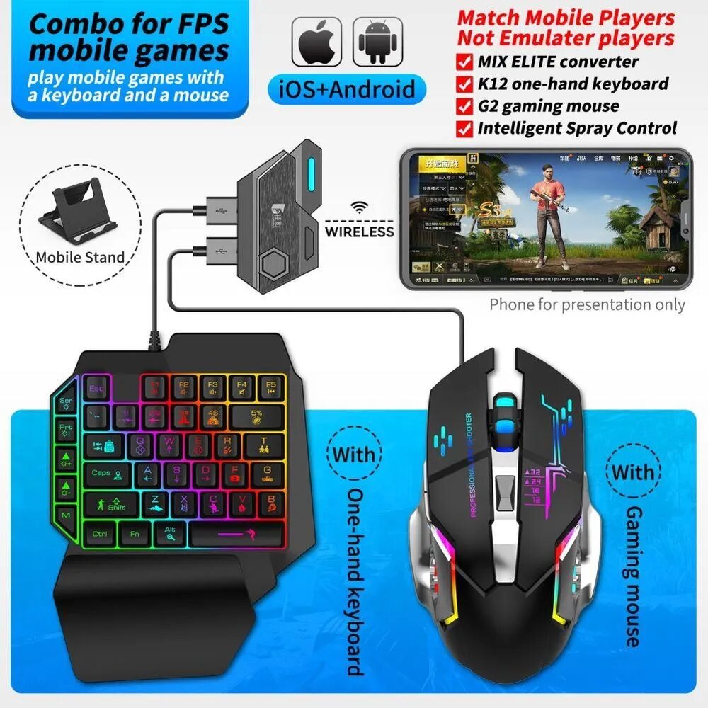 Комплект игровая мышь + клавиатура NAHKVY45, черный