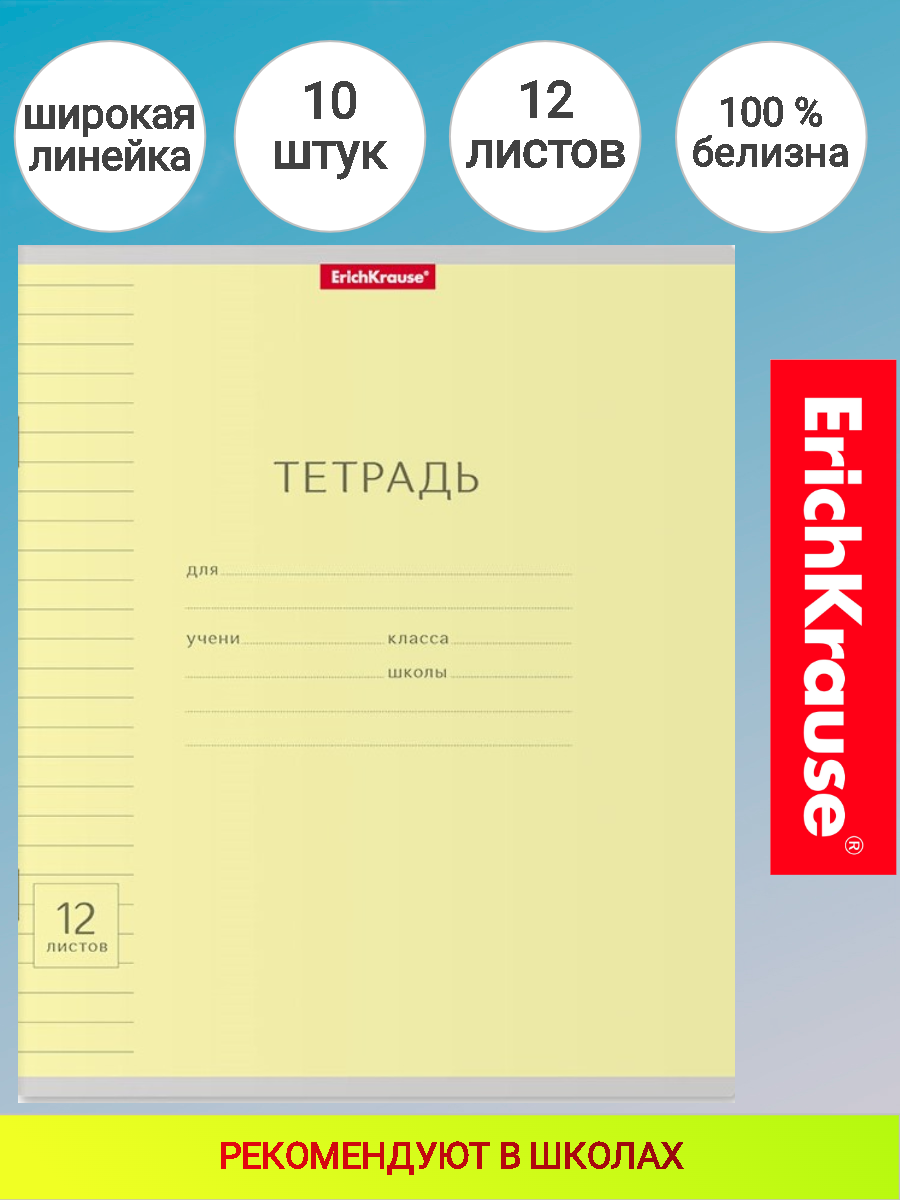 Школьная тетрадь А5 12 листов линейка Erich Krause Классика зеленая - фото №6