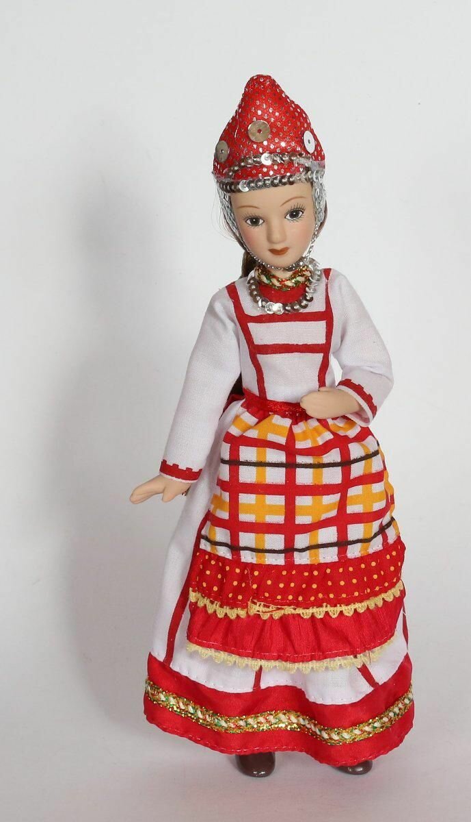 Кукла коллекционная в чувашском девичьем костюме