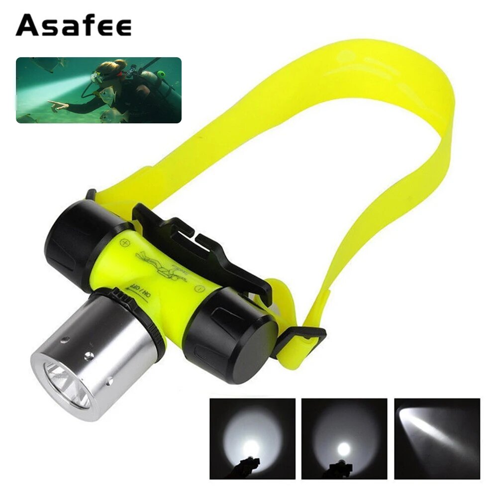 Asafee 50 м подводный дайвинг налобный фонарь с канистрой 800LM T6 светодиодный Nitecore водонепроницаемый налобный фонарь для подводного плавания