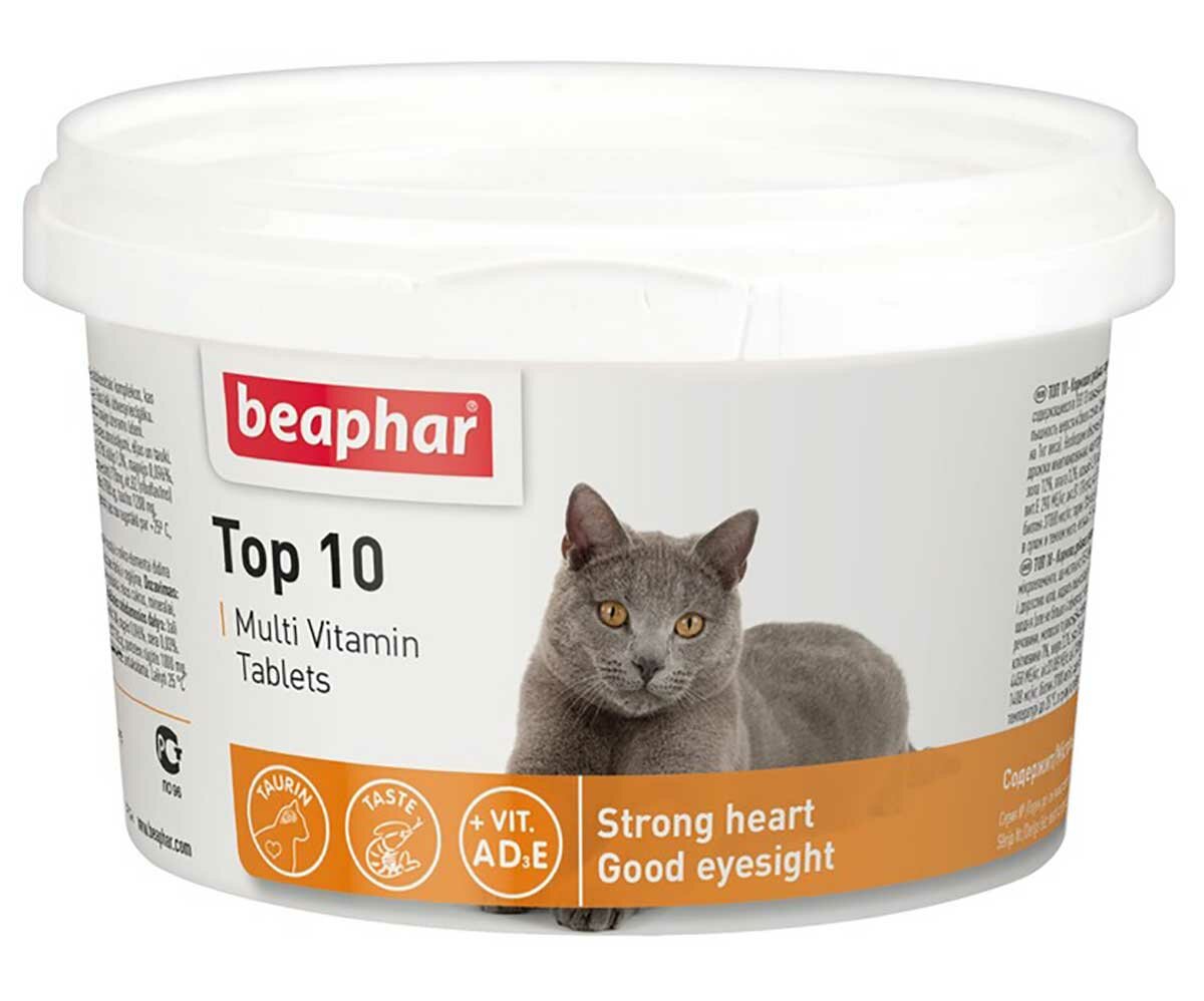 Витамины для кошек Beaphar top 10 multi vitamin tablets 180шт 13213
