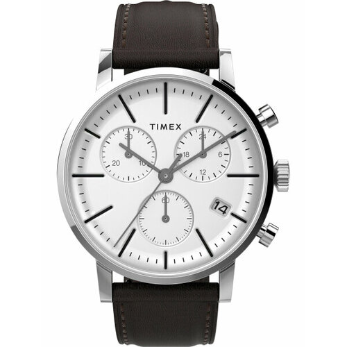 фото Наручные часы timex, белый/коричневый