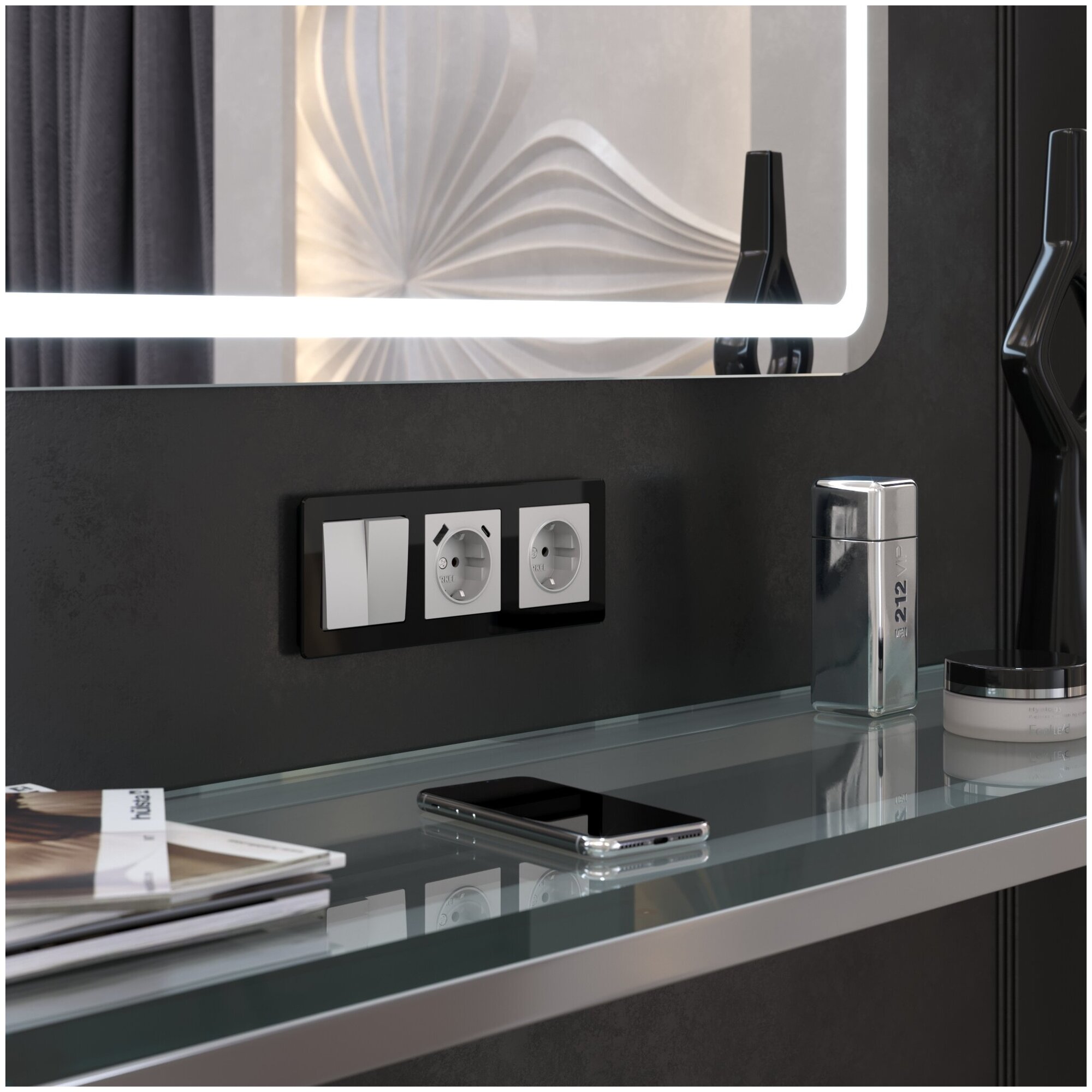 Рамка на 3 поста Acrylic Werkel (черный) — фото 1