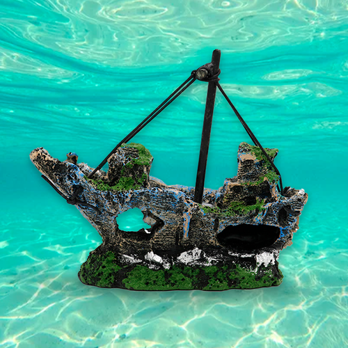 Декор для аквариума для рыбок плешоп домик для рыбок в аквариум, декоративная лодка, парус, имитация корабля 