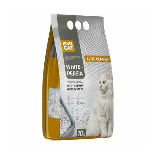 HOMECAT WHITE OF PERSIA ELITE CLASSIC 10 л комкующийся натуральный наполнитель для кошачьих туалетов