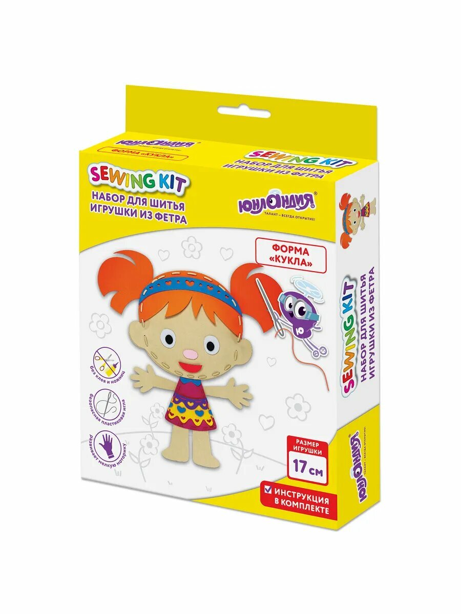 Набор для шитья игрушки из фетра куколка