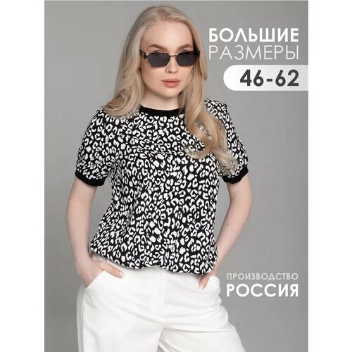 фото Блуза джейtsoy, размер 48, черный/белый