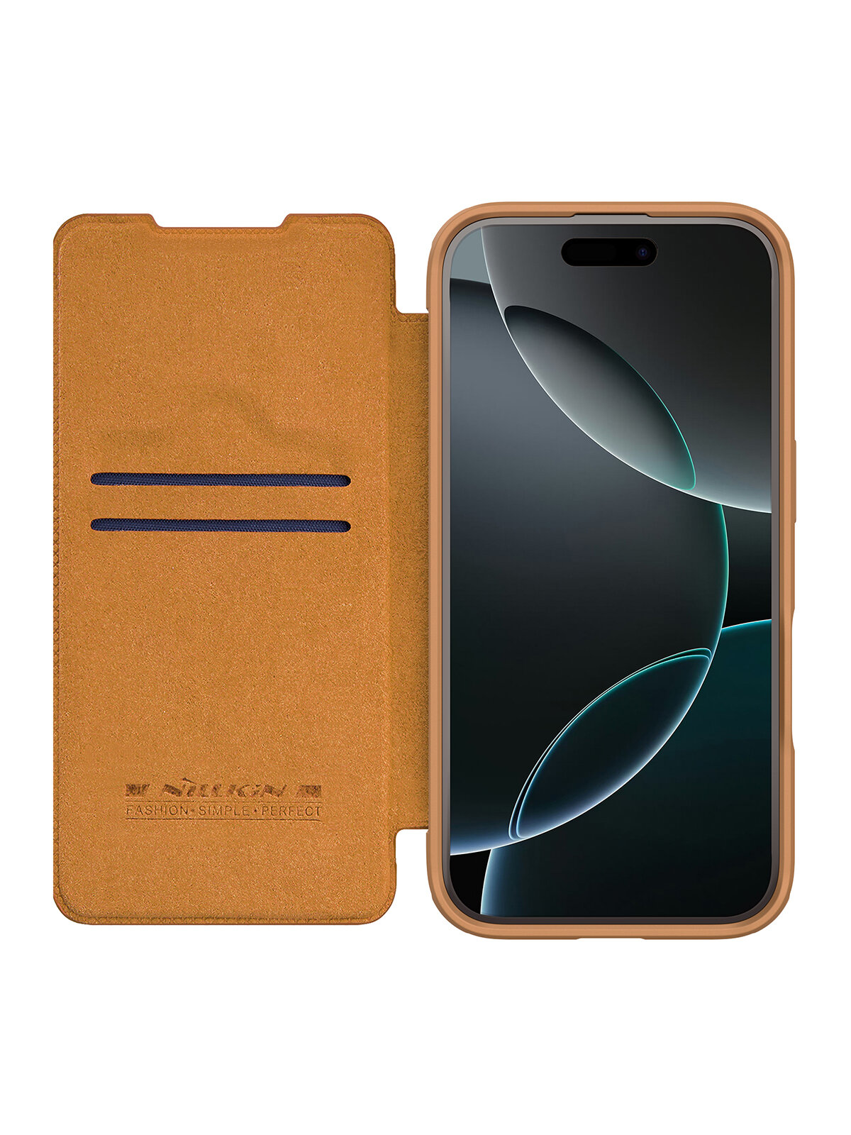 Nillkin для iPhone 16 Pro Max чехол QIN ProP Booktype Brown — фото 1