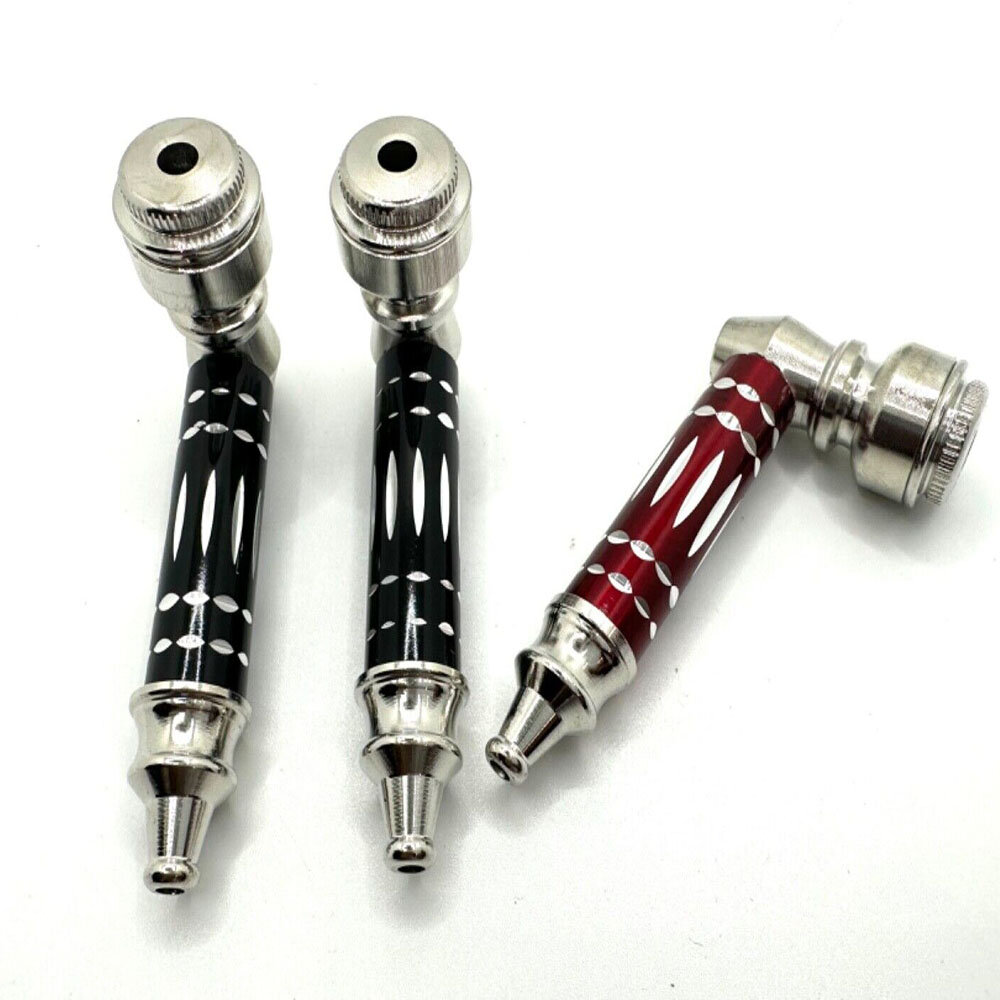 3 штуки металлических курительных трубок с крышками + ситечки для табака