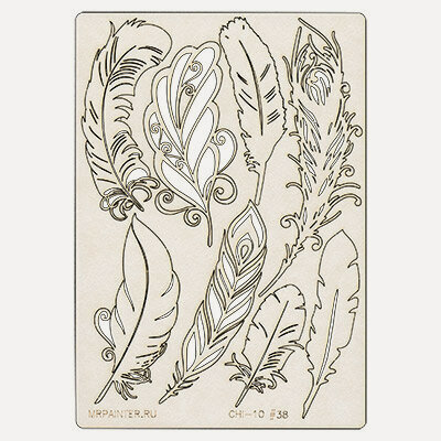 Изображение товара Mr.Painter CHI-10-FV06 Чипборд Перья 11.5x16.5 см - декоративная заготовка для скрапбукинга