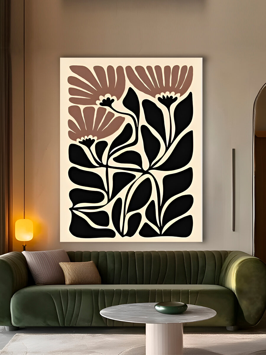 Картина на стену для интерьера Абстрактные цветы 60х80 см.