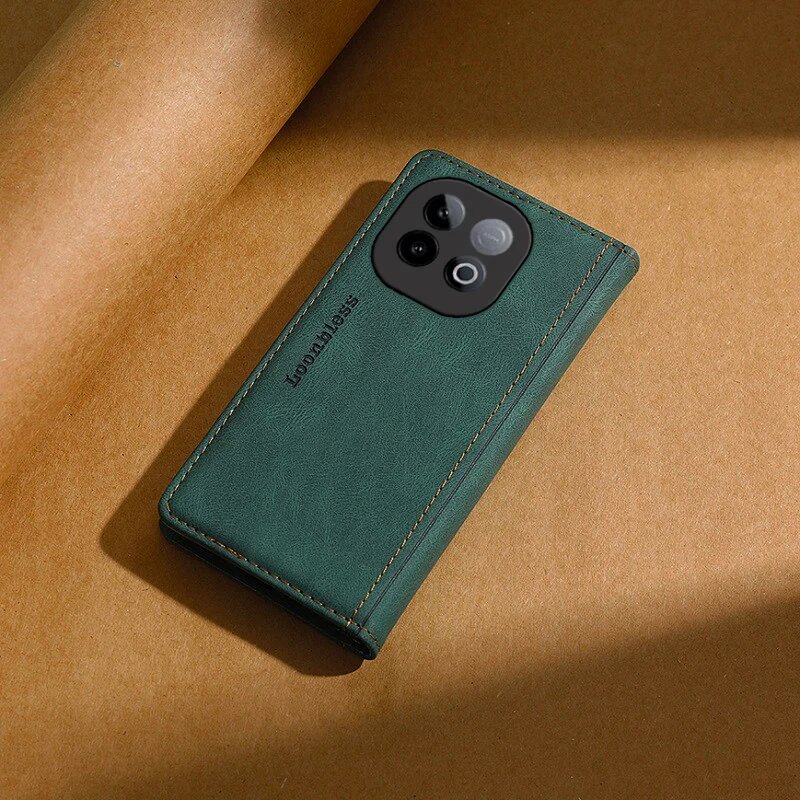 Флип-чехол-кошелек iqoo Neo10 для Vivo iQOO Neo 10, чехол для телефона Etui iqoo Case Neo 10 Pro Plus, кожаный чехол Funda Coque Neo 10R, Black(1), Leather and Silicone, iQOO Neo 10 Global — фото 1