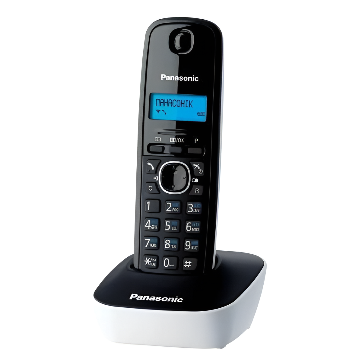 Радиотелефон PANASONIC DECT KX-TG1611RUW, пластик, черный/белый
