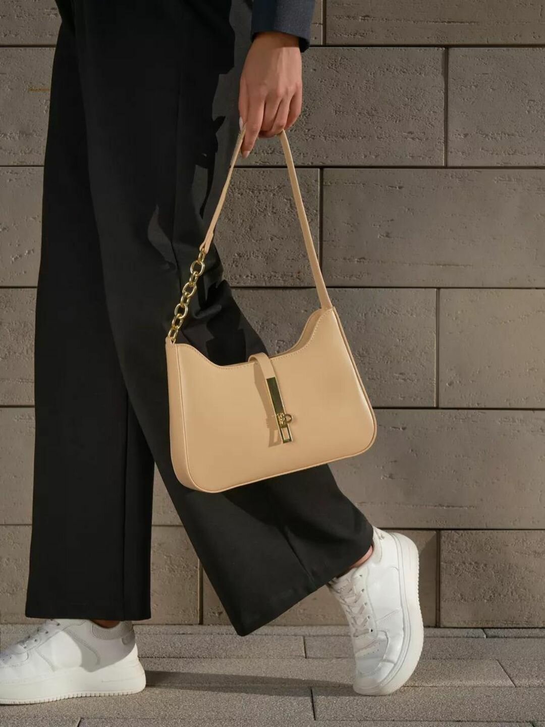 Сумка кросс-боди , бежевая — фото 1