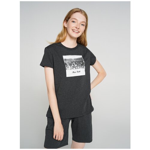 фото Футболка с кор.рукавом твое 71728 размер xs, темно-серый меланж, women