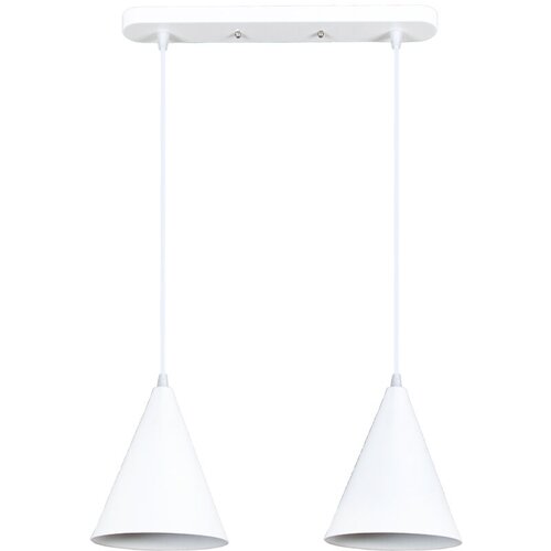 Светильник подвесной потолочный с двумя белыми плафонами в стиле лофт